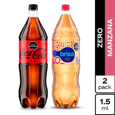 Imagen de Gaseosa Coca-Cola Zero 1.5L + Agua Brisa Manzana 1.5L