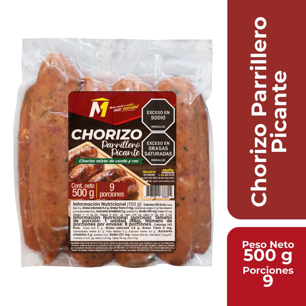 Imagen de Chorizo M parrillero picante x500 g