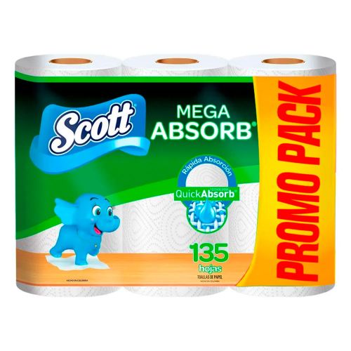 Imagen de Toallas de cocina SCOTT mega absorb promo pack x45 hojas c/u