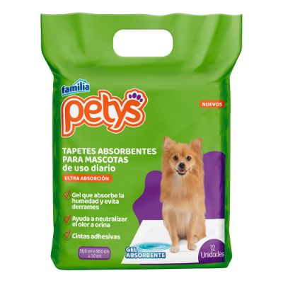 Imagen de Tapete petys FAMILIA absorbente mascota x12 unds