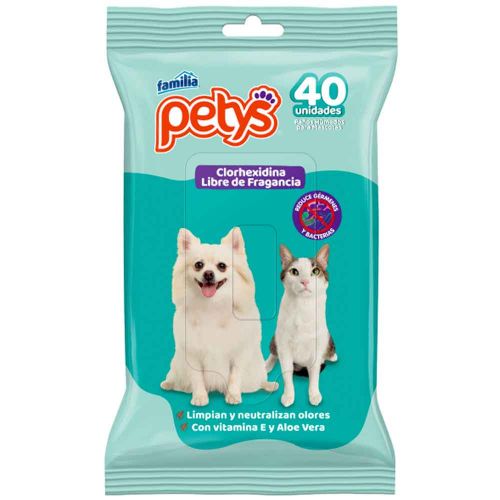 Imagen de Paños húmedos PETYS clorhexidina x40 unds