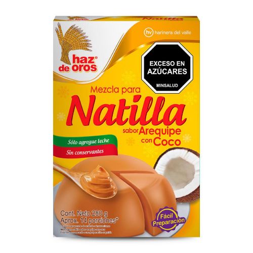 Imagen de Mezcla HAZ DE OROS natilla sabor arequipe Coco (280  gr)