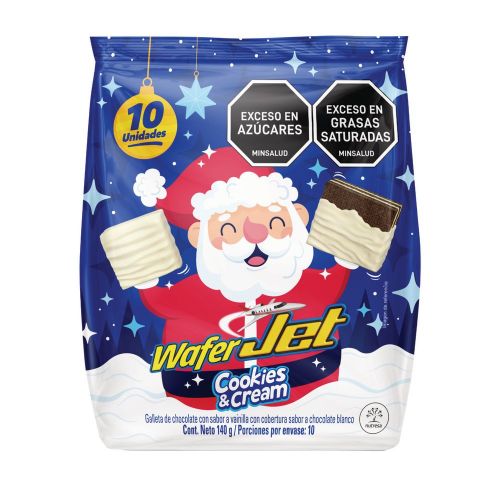Imagen de Chocolatina JET wafer sabor cookies (140  gr)