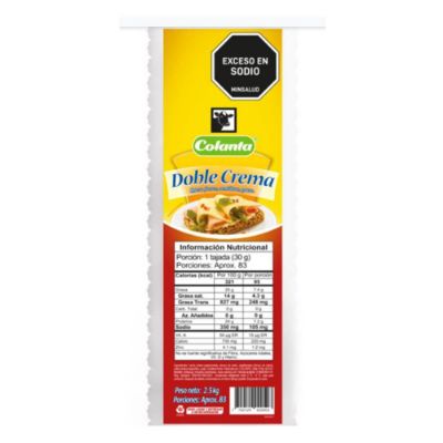 Imagen de Queso doble crema COLANTA porcionado en tienda