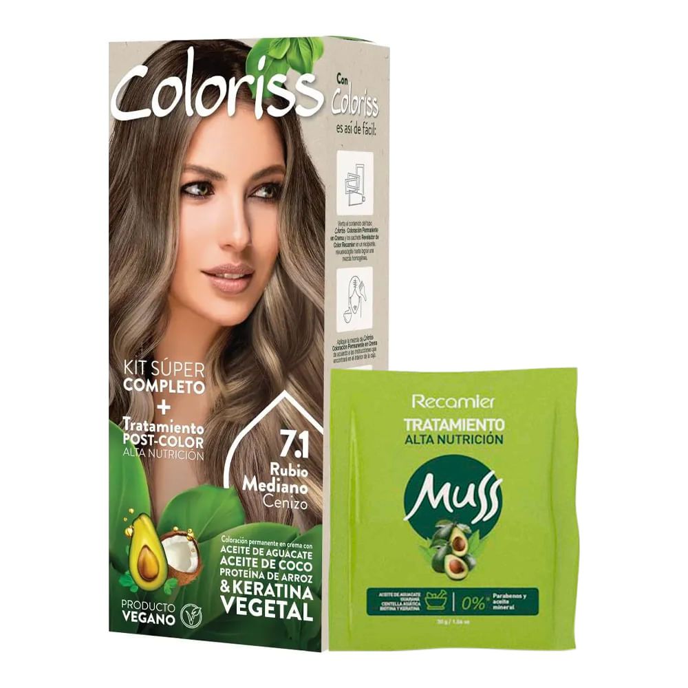 Imagen de Tinte COLORISS kit N.° 7.1  precio especial