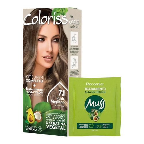 Imagen de Tinte COLORISS kit N.° 7.1  precio especial
