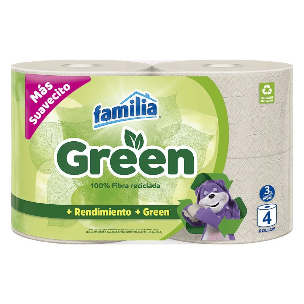 Imagen de Papel higiénico green 4 rollos x118.4 metros