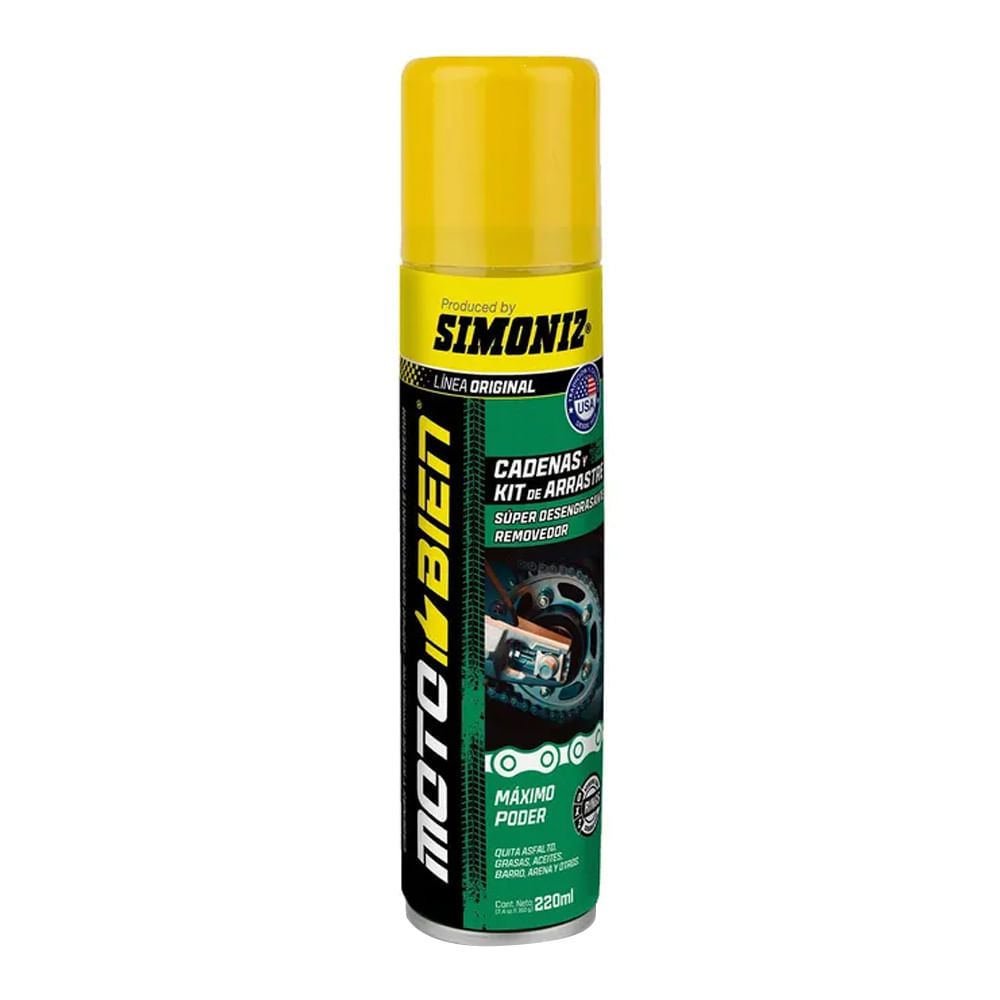 Imagen de Limpiador desengrasante SIMONIZ moto bien cadenas x220 ml