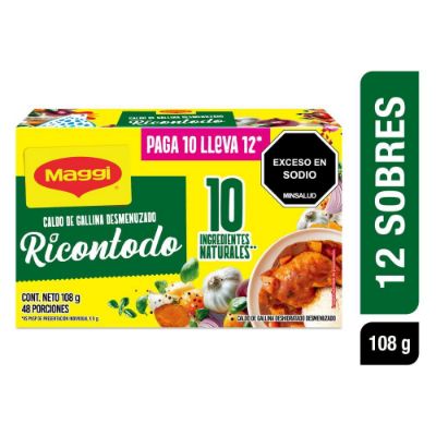 Imagen de Ricontodo Caldo De Gallina Desmenuzado MAGGI desmenuzado x 10 sobres (90  gr)