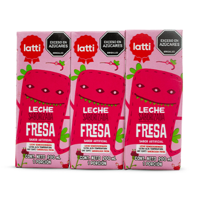 Imagen de LECHES SABORIZADAS FRESA LARGA VIDA EN TETRA PAK LATTI 3 UN 600 ML