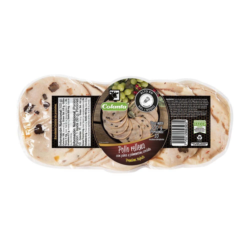 Imagen de Pollo relleno COLANTA premium tajado (500  gr)