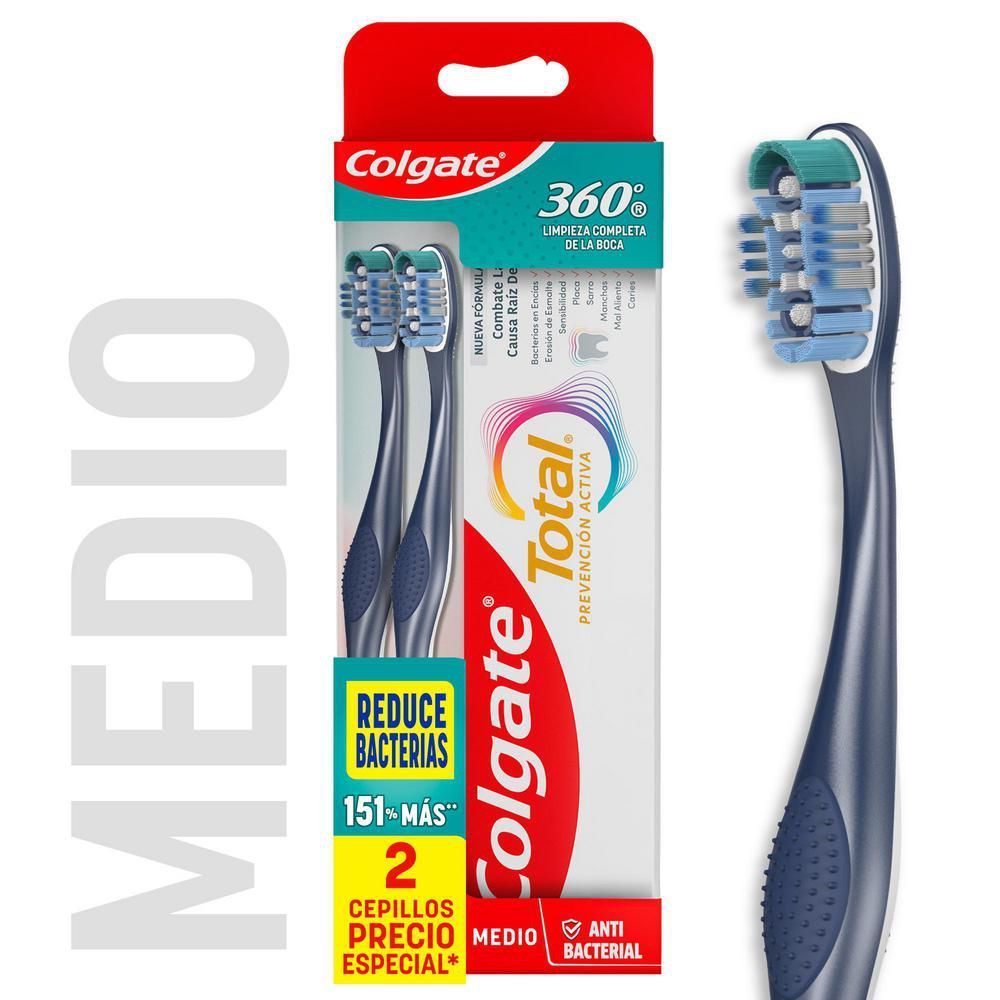 Imagen de Crema Dental COLGATE Total + cepillos de dientes medio (1  und)