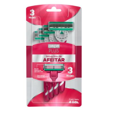 Imagen de Máquina de afeitar AMPM PLUS banda lubricante con aloe vera (4  und)