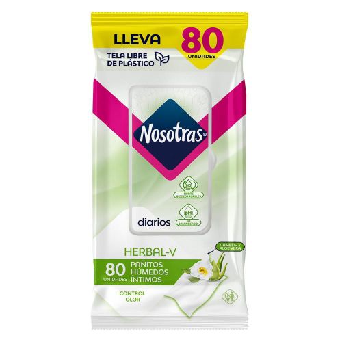 Imagen de Pañitos húmedos NOSOTRAS íntimos herbalV (80  und)