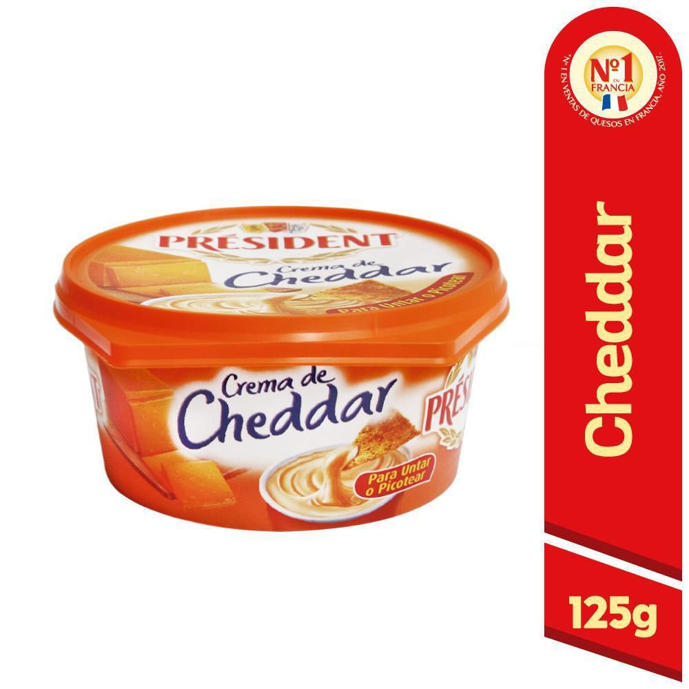Imagen de Crema de queso PRESIDENT cheddar (125  gr)