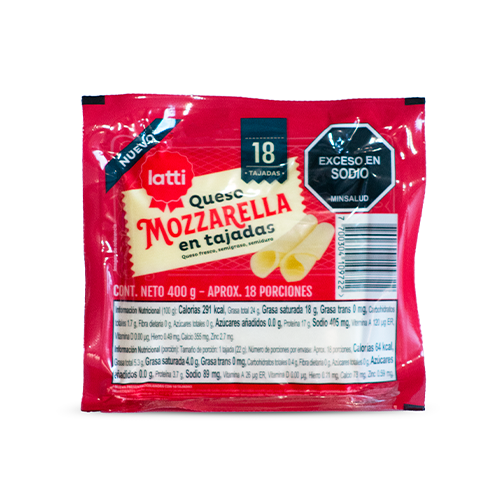 Imagen de QUESO MOZZARELLA TAJADO LATTI 400 GRS