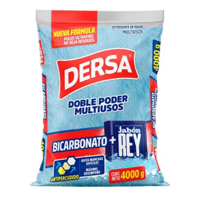 Imagen de Detergente DERSA polvo con bicarbonato + jabon rey x4000 g