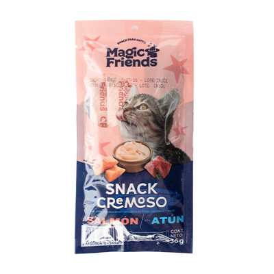Imagen de SNACK CREMOSO GATOS MAGIC FRIENDS 56GR