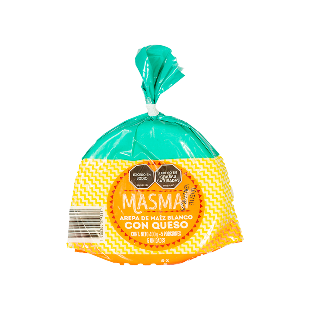 Imagen de AREPA DE QUESO 5 UND MASMAÍ 400 GRS