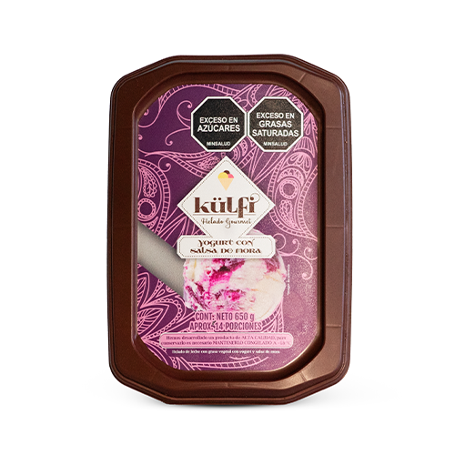 Imagen de HELADO DE YOGURT CON SALSA DE MORA