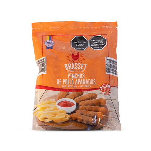 Imagen de PINCHOS DE POLLO APANADO BRASSET 4 UND - 200 G