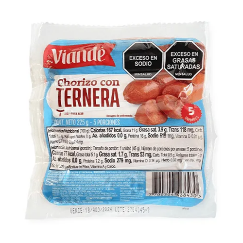 Imagen de CHORIZO CON TERNERA VIANDÉ 225G