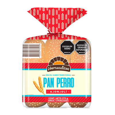 Imagen de PAN PERRO CON AJONJOLÍ HORNEADITOS 6 UND 370 G