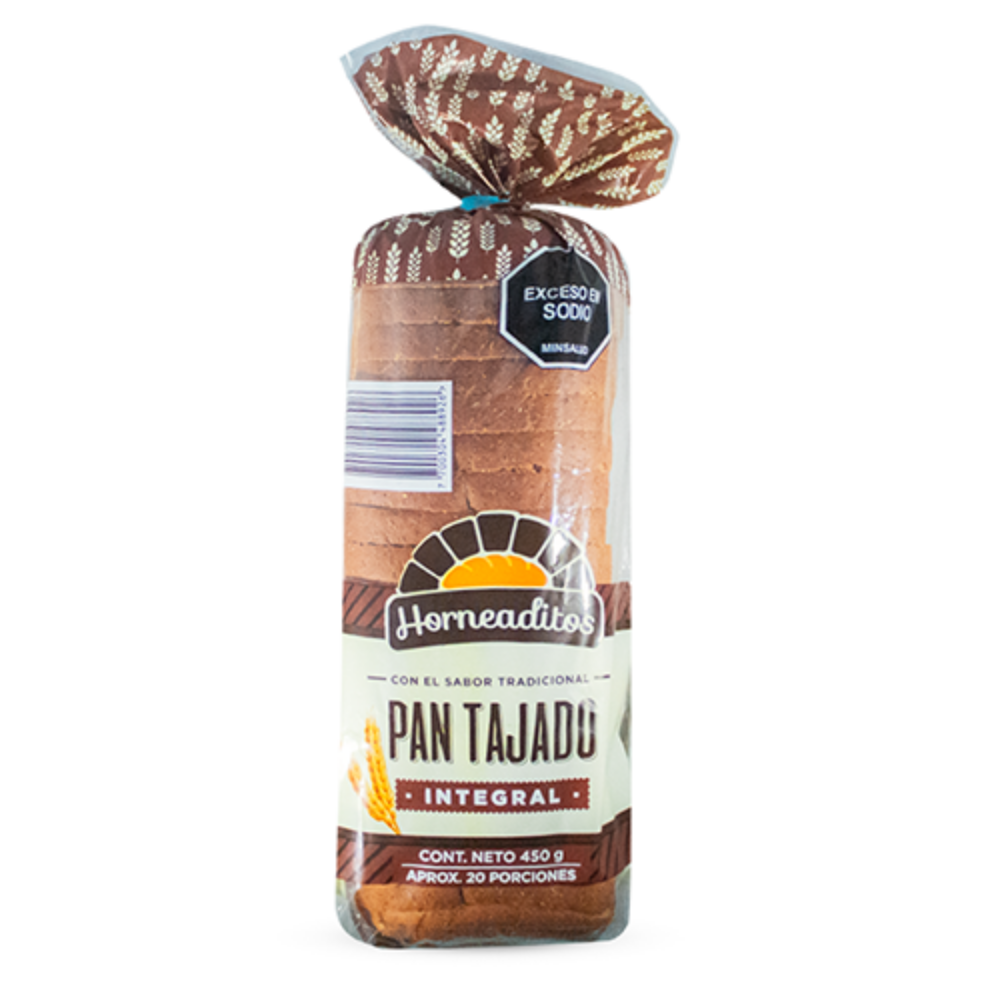Imagen de PAN TAJADO INTEGRAL HORNEADITOS 450 G
