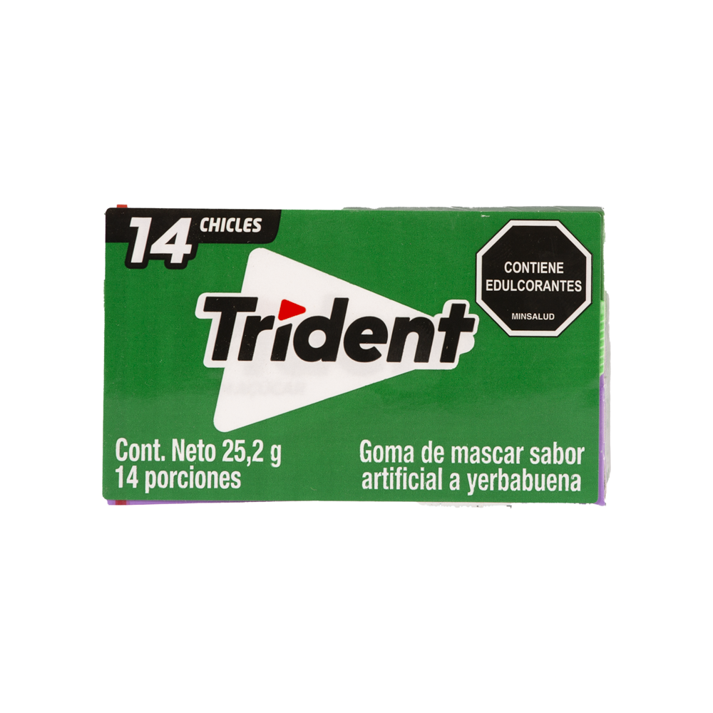 Imagen de TRIDENT SIN AZUCAR YERBABUENA 14 UNDS