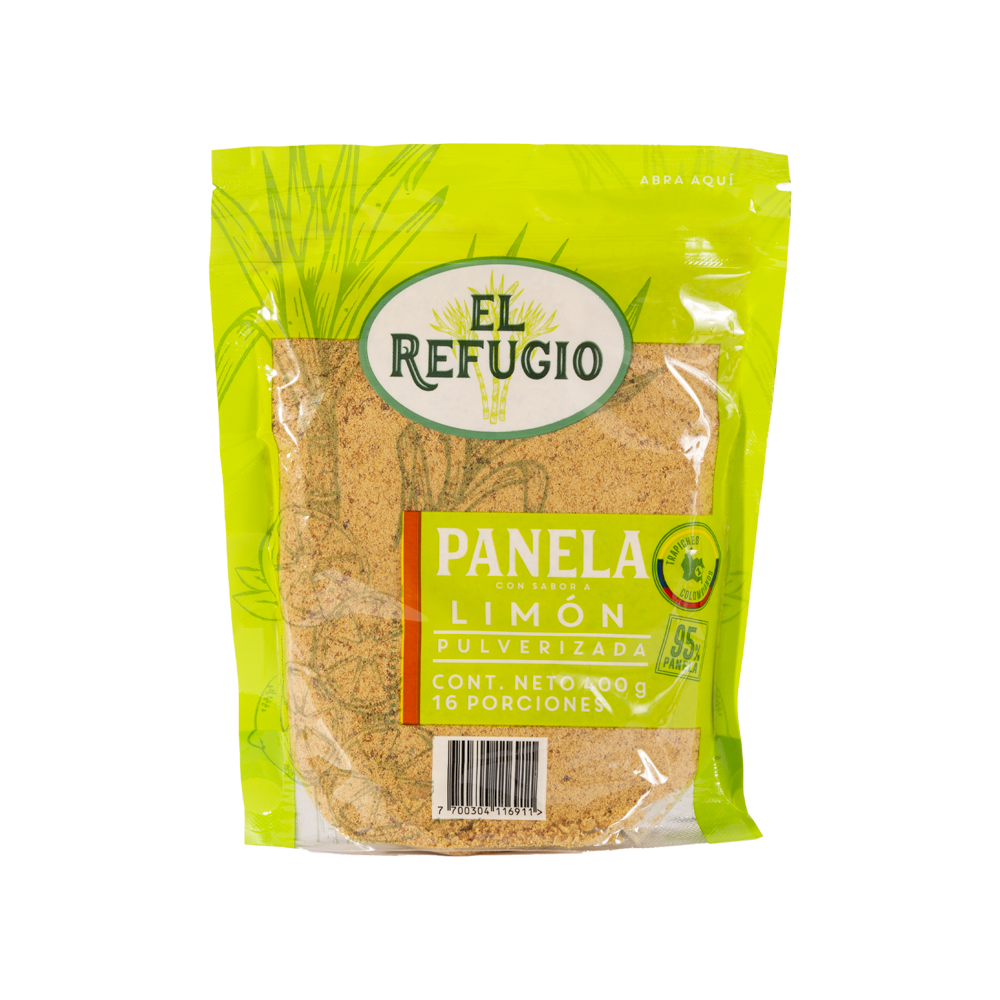 Imagen de PANELA PULVERIZADA LIMÓN EL REFUGIO 400G