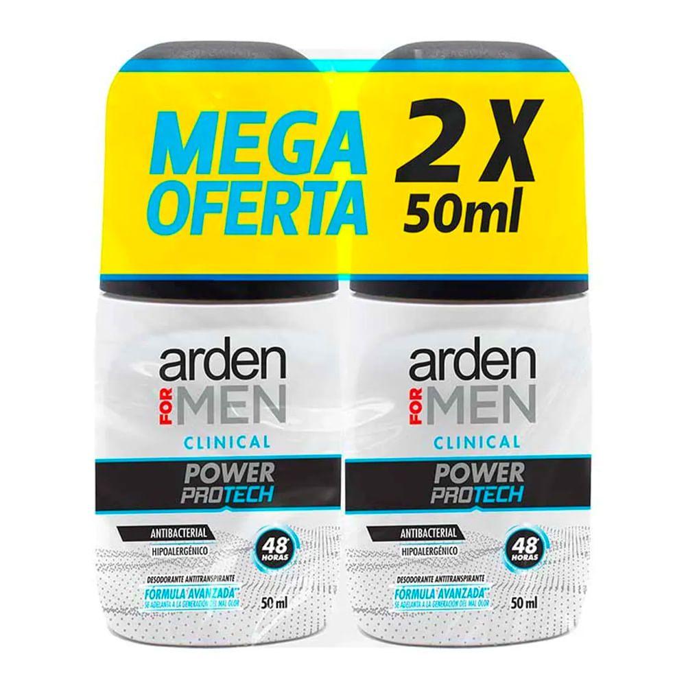 Imagen de Desodorante ARDEN FOR MEN roll on 2 unds x50 ml c/u