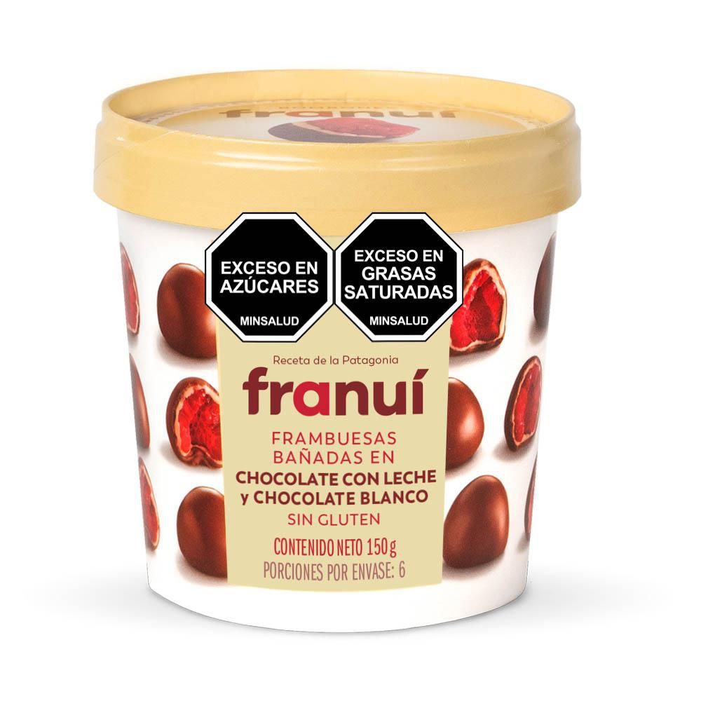 Imagen de Frambuesas FRANUI bañadas chocolate blanco con leche (150  gr)