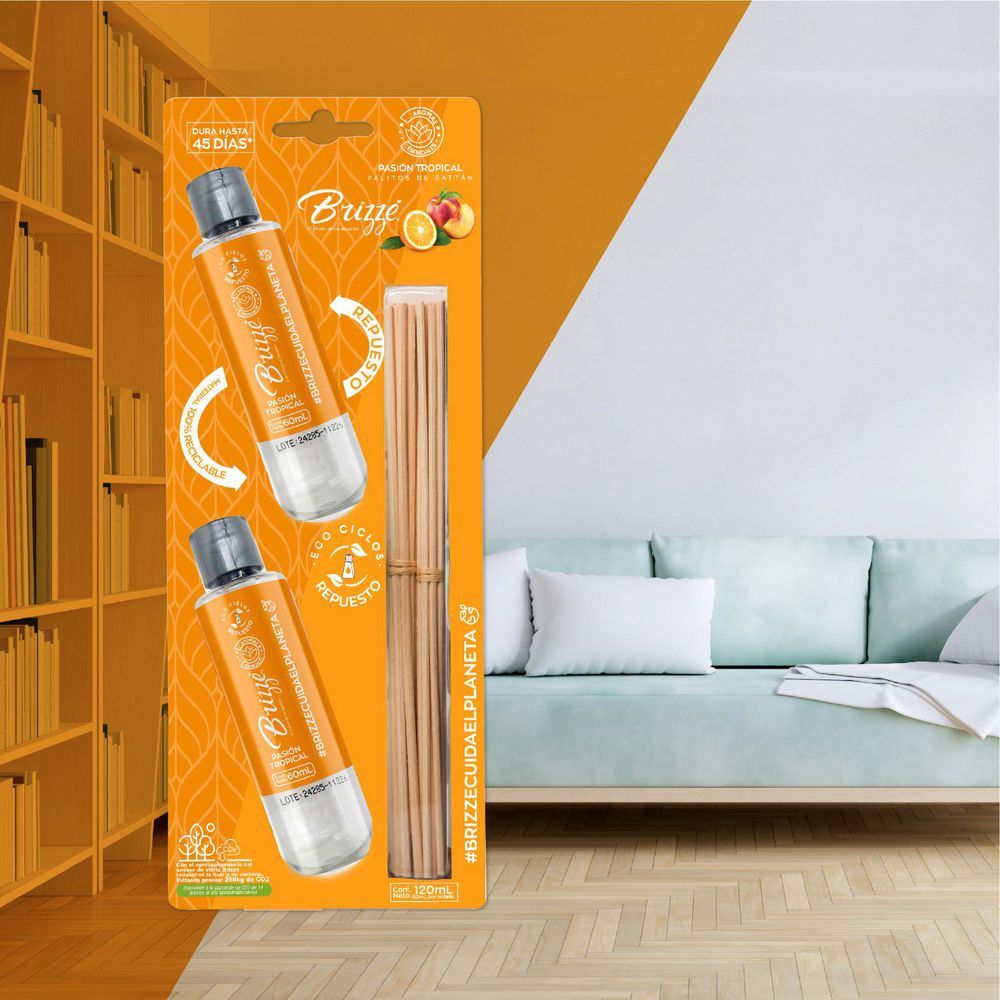 Imagen de Ambientador BRIZZE repuesto líquido pasión tropical (120  ml)