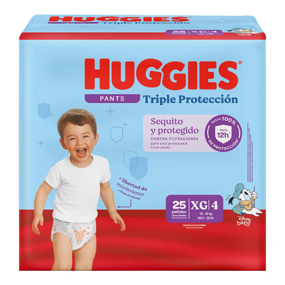 Imagen de Pañal HUGGIES pants triple protección XG x25 unds