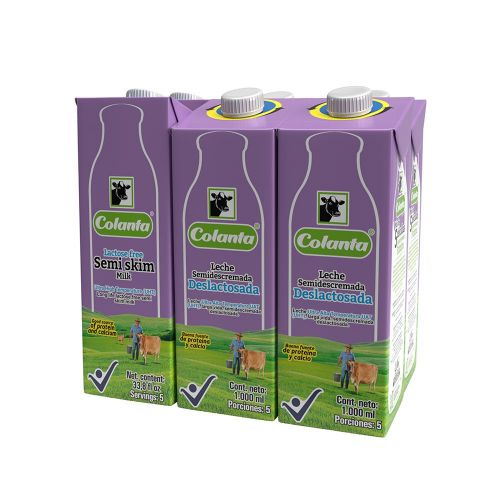 Imagen de Leche deslactosada  COLANTA semidescremada en caja x6und (6000  ml)