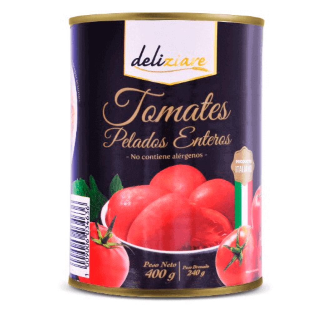 Imagen de TOMATES ENTEROS PELADOS DELIZIARE 400 G