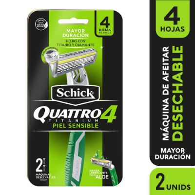 Imagen de Máquina de afeitar SCHICK quattro titanium sensible (2  und)