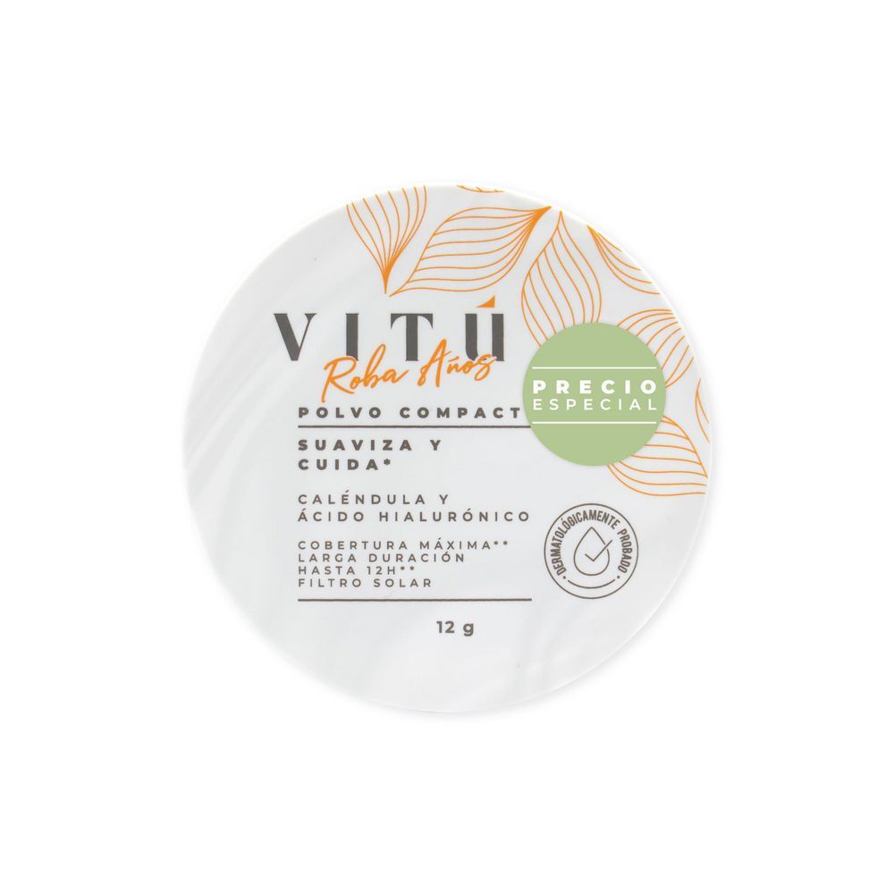 Imagen de Polvo compacto VITU caléndula ácido hialurónico tono 2 (12  gr)