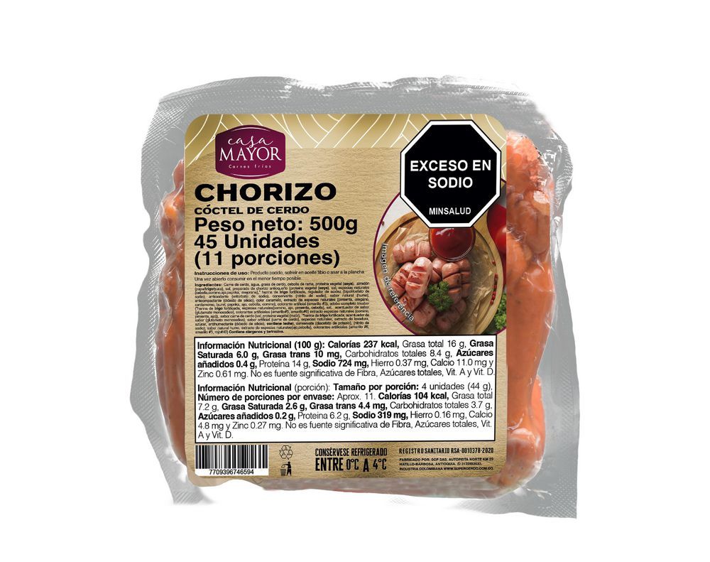 Imagen de Chorizo CASA MAYOR de cerdo tipo coctel (500  gr)