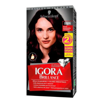 Imagen de Tinte IGORA brillance rojo borgoña intenso precio especial 2 tubos N.° 589